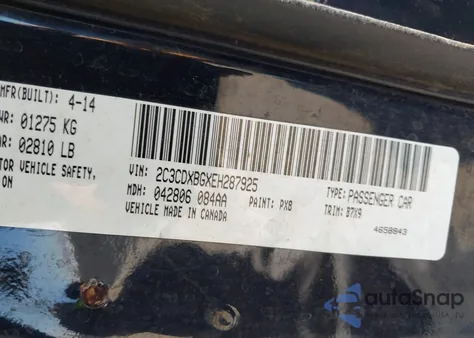 2014 Dodge Charger Se z USA, uszkodzony, nr VIN 2C3CDXBGXEH287925